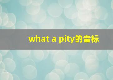 what a pity的音标